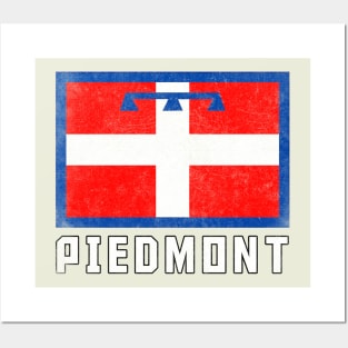 Piemonte / Piedmont Italia Flag Vintage Look Design Posters and Art